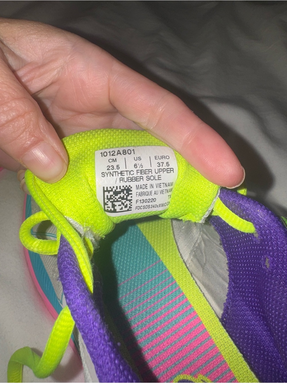 ASICS GEL-Excite 7 Running Gray Pink Neon Lime Women’s Athletic Sneakers W6.5 - Picture 3 of 8